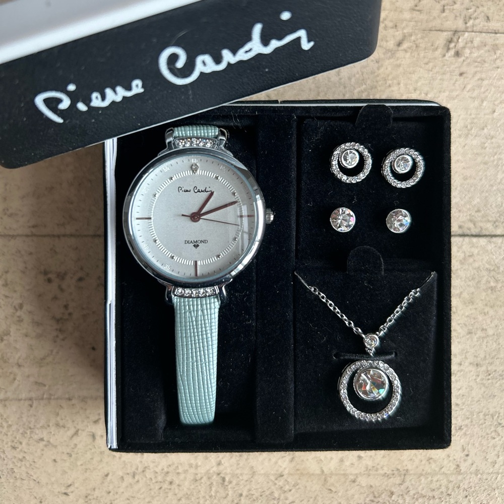 Pierre Cardin Silver Watch and Jewelry Set